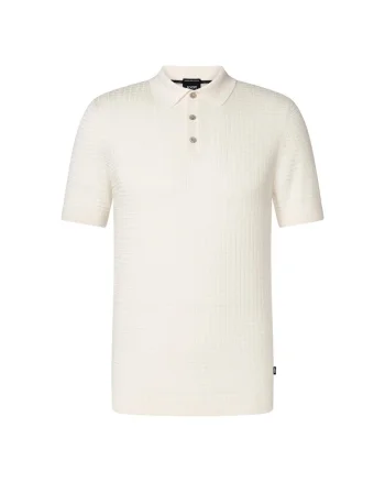 Tricou polo din bumbac cu aspect texturat, Bej deschis