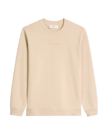 Bluza de trening din bumbac cu decolteu la baza gatului, Bej