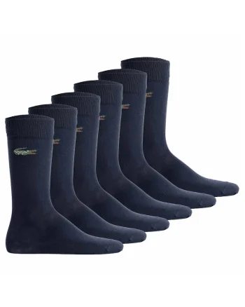 Set de 6 perechi de sosete lungi unisex, Albastru inchis
