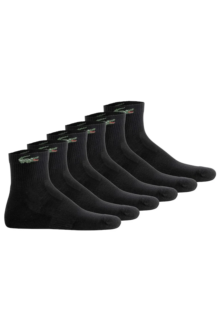 Set de 6 perechi de sosete scurte unisex, Negru