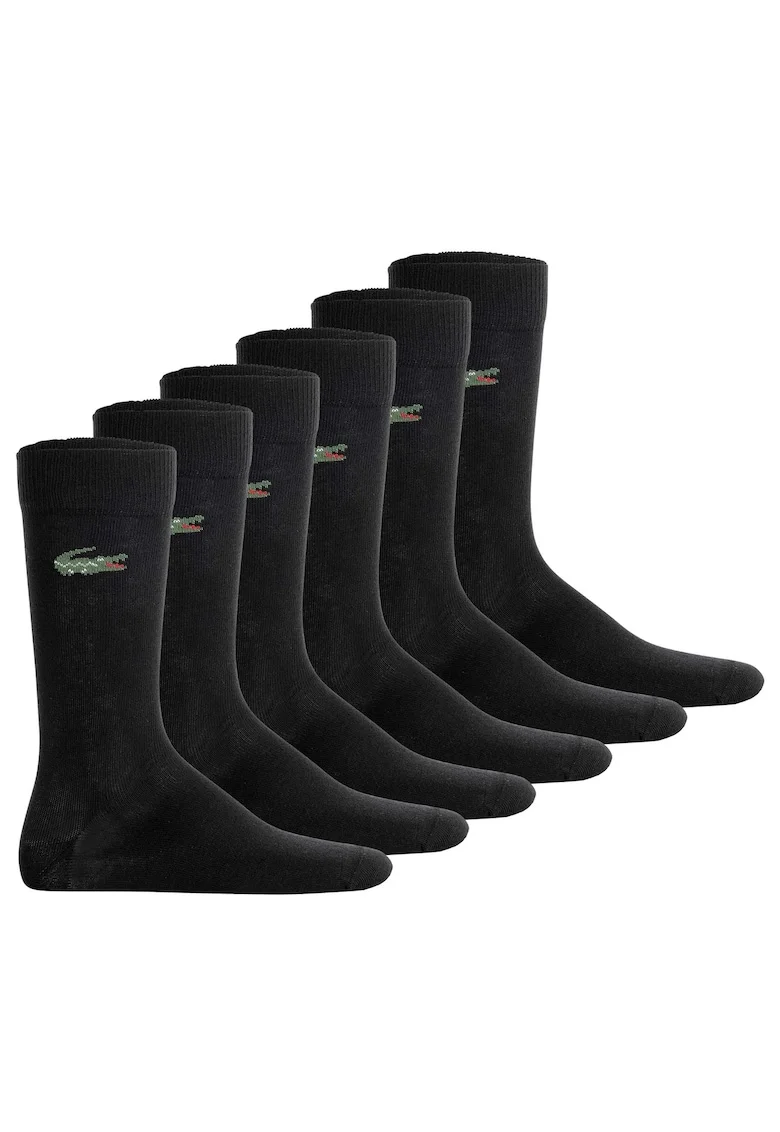 Set de 6 perechi de sosete lungi unisex, Negru