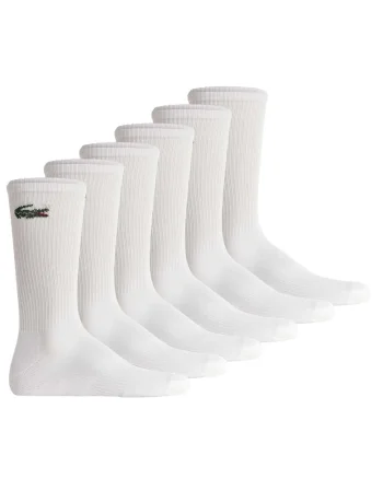 Set de 6 perechi de sosete lungi unisex cu detaliu logo, Alb