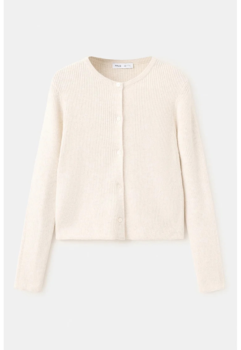 Cardigan striat cu nasturi, Bej