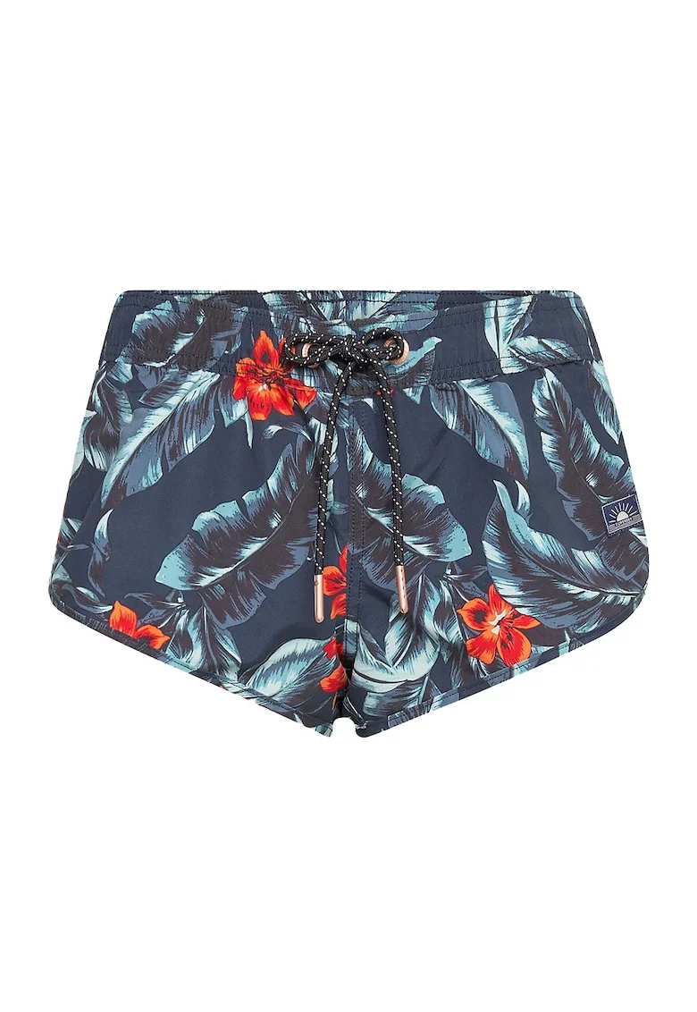 Costum de baie femei Superdry Surf, albastru inchis, cu imprimeu floral, Albastru inchis