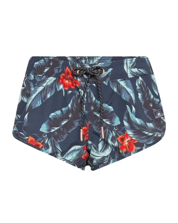 Costum de baie femei Superdry Surf, albastru inchis, cu imprimeu floral, Albastru inchis