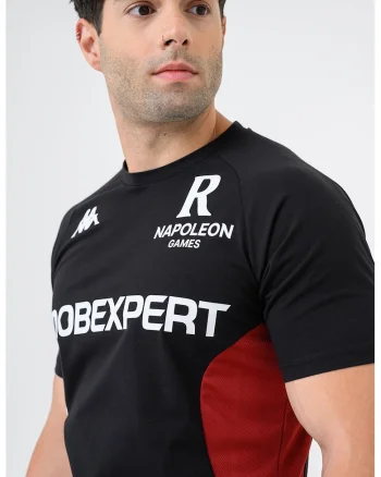 Tricou cambrat pentru fotbal Millido, Negru