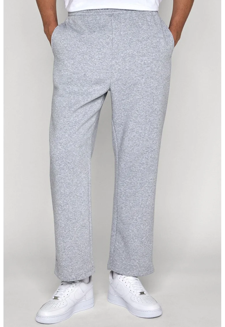 Pantaloni lejeri de trening cu buzunare, Gri deschis melange