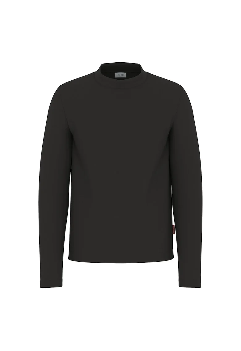 Bluza elastica cu guler scurt, Negru