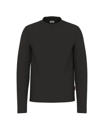 Bluza elastica cu guler scurt, Negru
