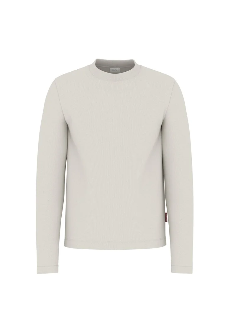 Bluza elastica cu guler scurt, Crem