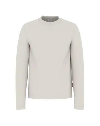 Bluza elastica cu guler scurt, Crem