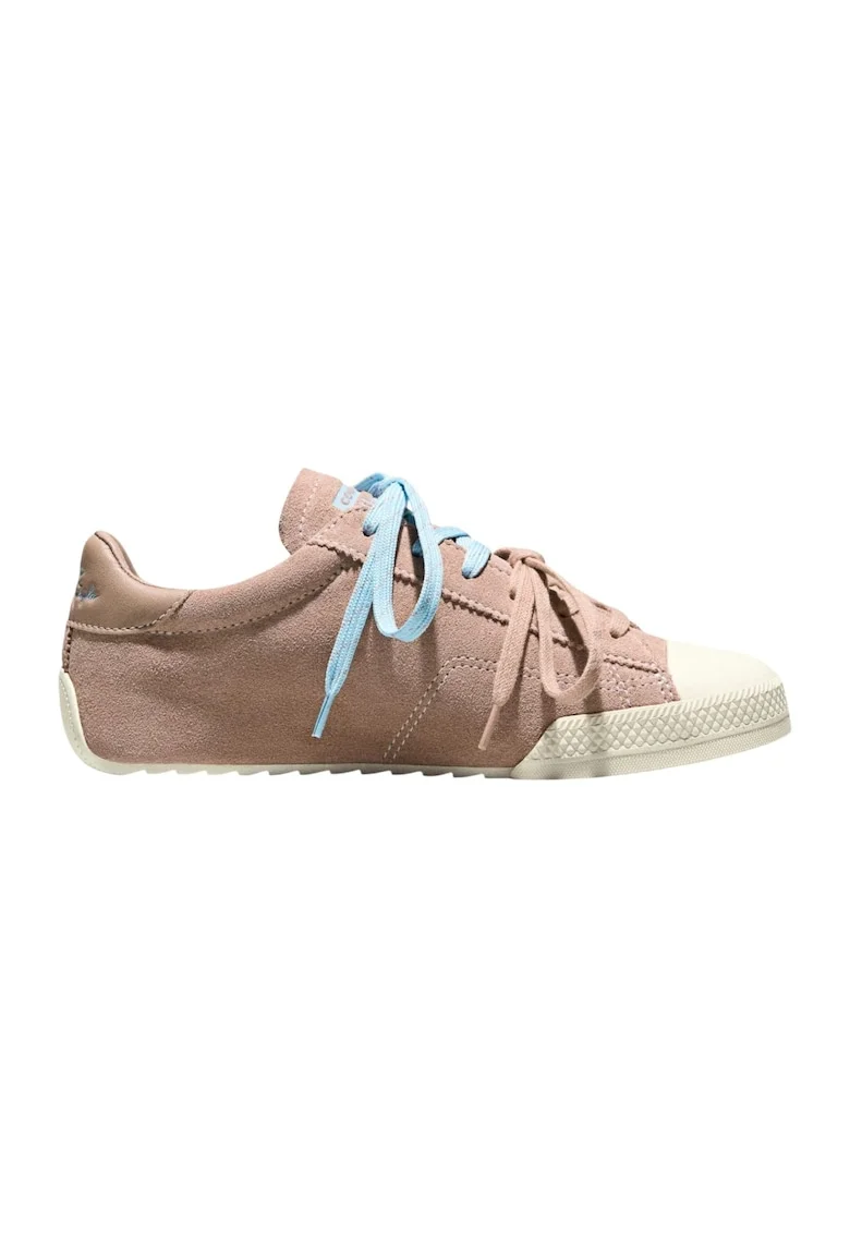 Pantofi sport Chuck Taylor de piele intoarsa si piele, Maro