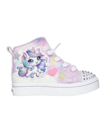 Tenisi mid-high cu lumini led Twinkle Toes Twi-Lites 2.0, Galben/Albastru lavanda
