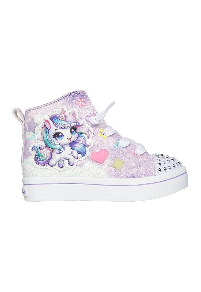 Tenisi mid-high cu lumini led Twinkle Toes Twi-Lites 2.0, Galben/Albastru lavanda