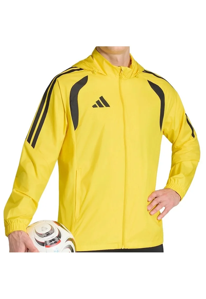 Jacheta sport cu gluga rezistenta la vant, Galben