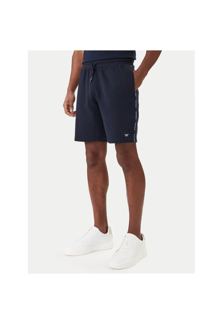 Pantaloni sport barbati, Emporio Armani, bleumarin, 75% bumbac, 25% poliester