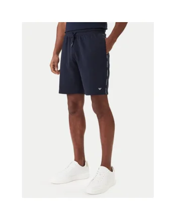 Pantaloni sport barbati, Emporio Armani, bleumarin, 75% bumbac, 25% poliester