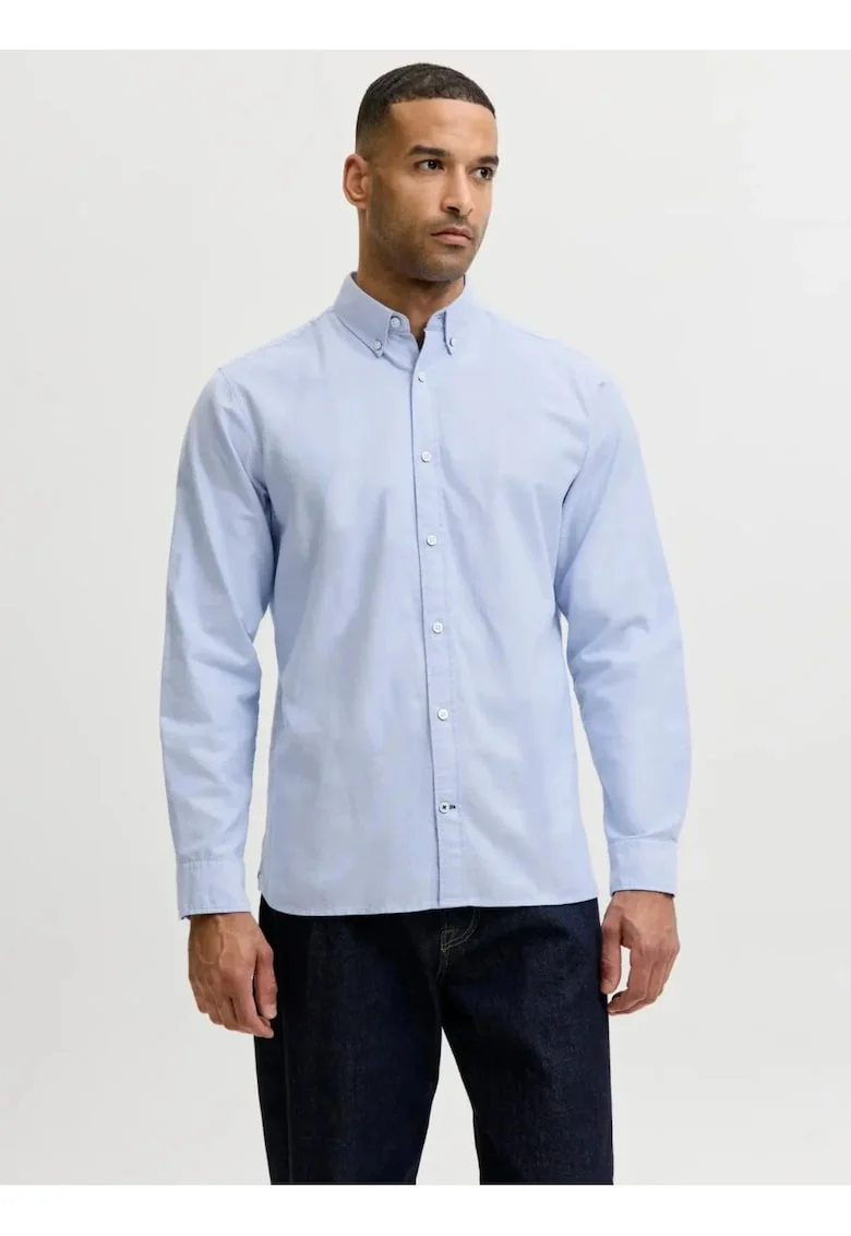 Camasa barbati, din bumbac, Regular fit, JJOXFORD, Albastru