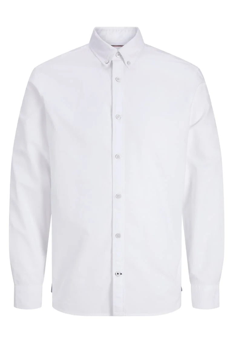 Camasa barbati, din bumbac, Regular fit, JJOXFORD, Alb