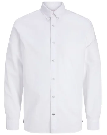 Camasa barbati, din bumbac, Regular fit, JJOXFORD, Alb
