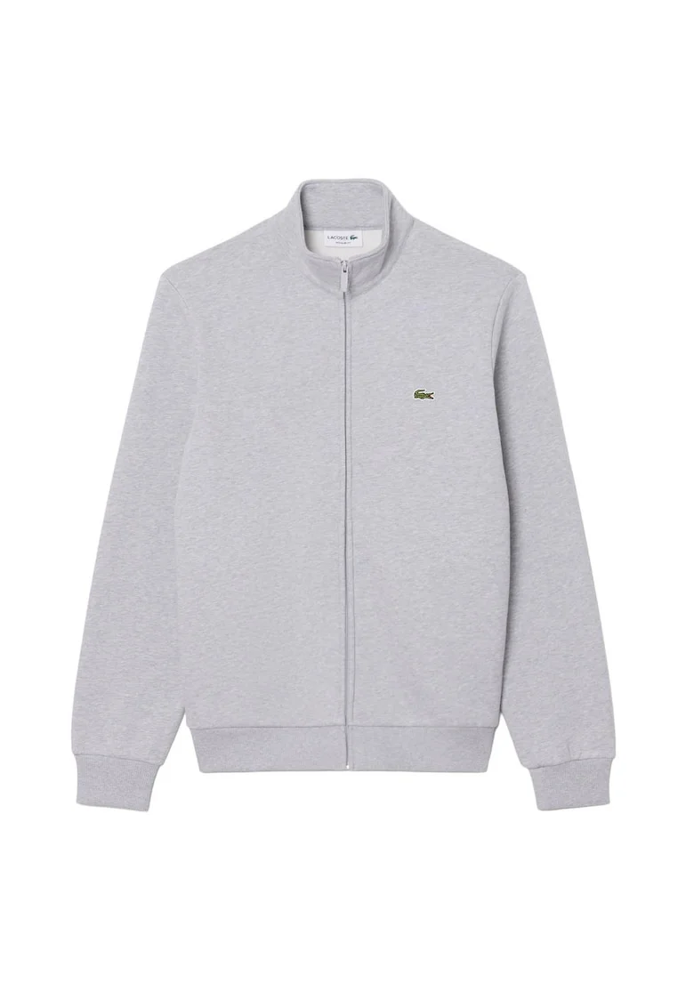 Bluza de trening cu croiala regular-fit si fermoar, Gri deschis