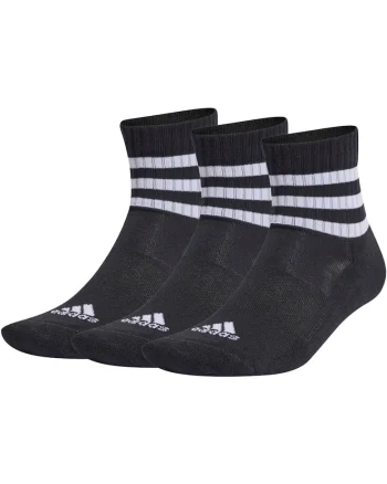 Set 3 perechi sosete  3-Stripes Cushioned Sportswear Mid Cut, Negru