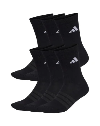 Set 6 perechi sosete  Cushioned Crew New Logo, Negru