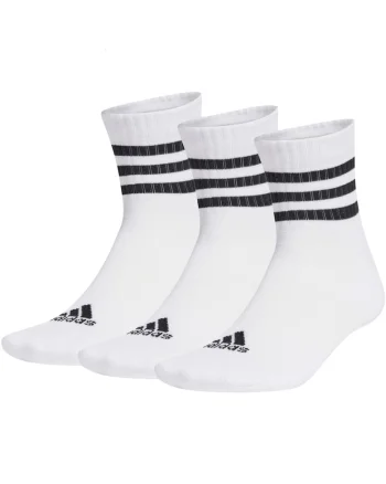 Set 3 perechi sosete  3-Stripes Cushioned Sportswear Mid Cut, Alb