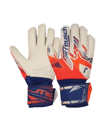 Manusi de fotbal Reusch Attrakt Silver Junior, portocalii-albastri, marimea 4, set pentru tineri portar