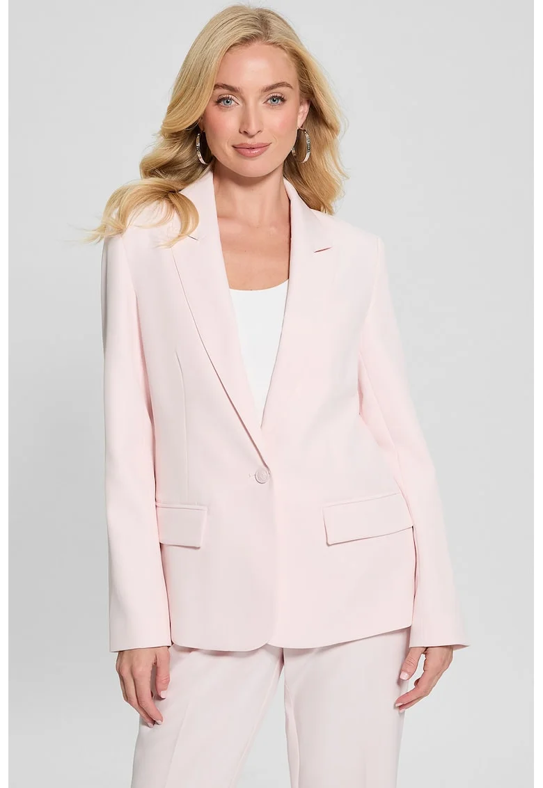 Sacou elegant cu model uni, Roz pal