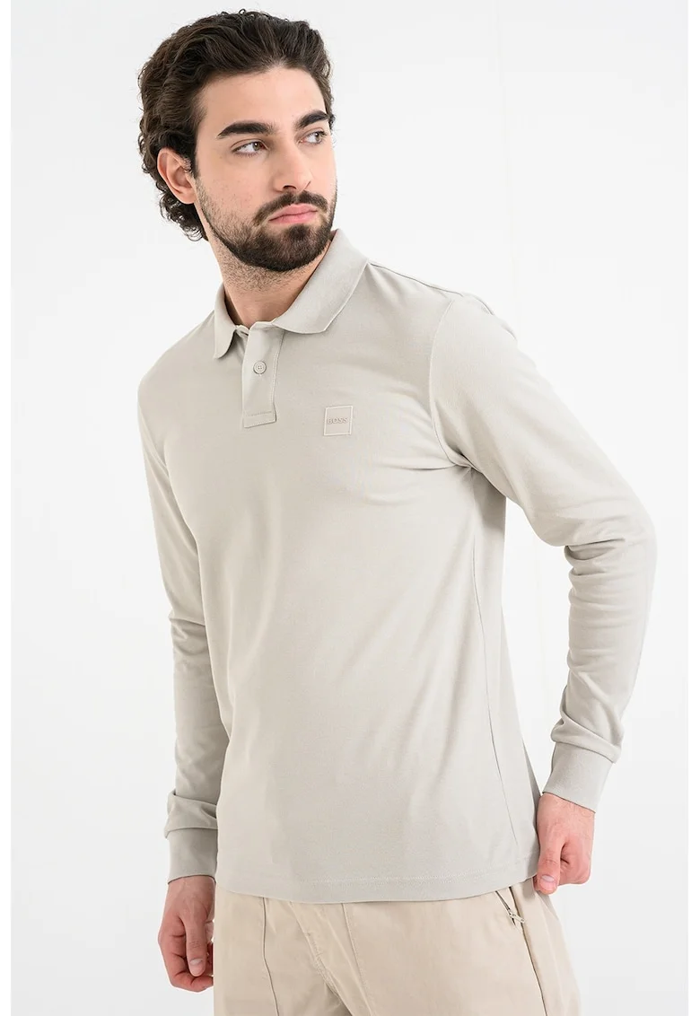 Bluza polo slim fit Passerby, Maro deschis