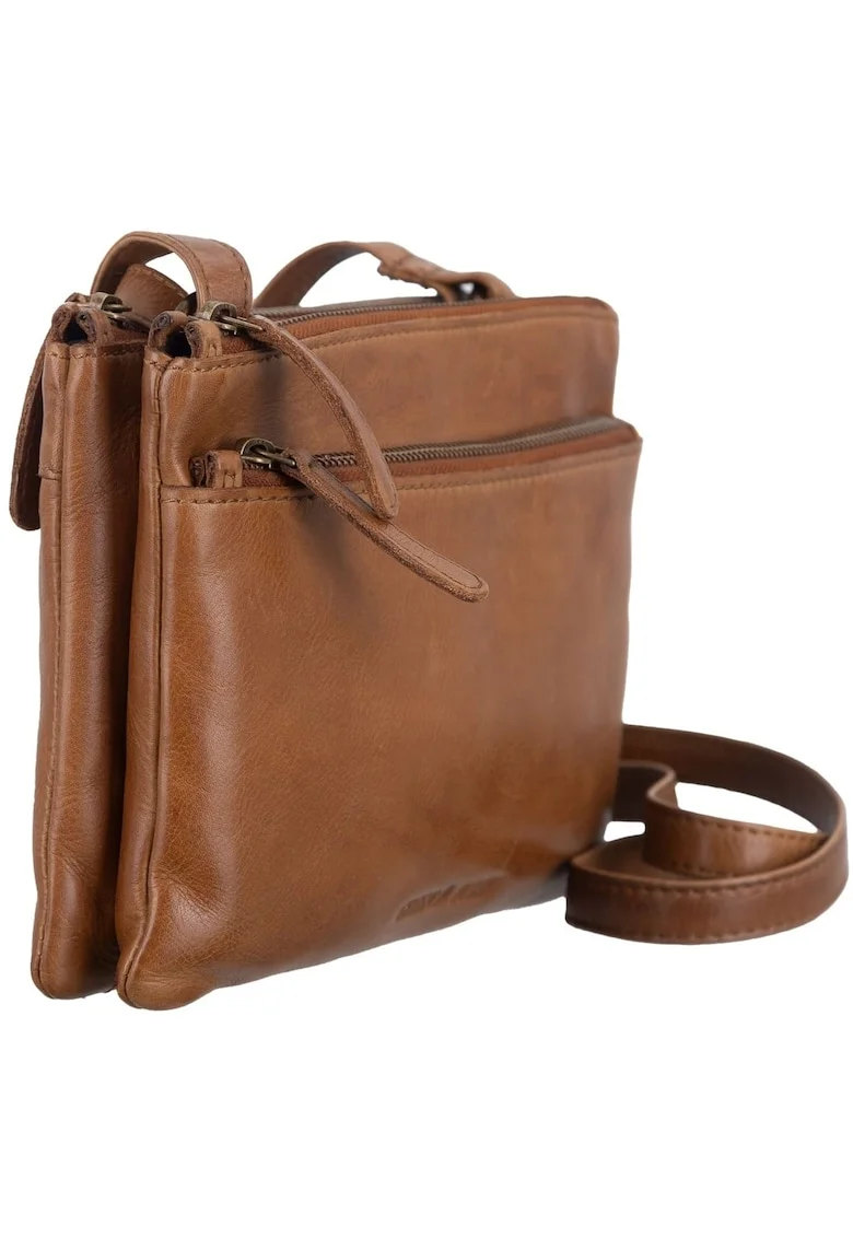 Geanta umar dama piele naturala coniac 22 x 15, Colombiana,, Coniac, 22 x 15 x 3.5 cm