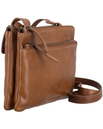 Geanta umar dama piele naturala coniac 22 x 15, Colombiana,, Coniac, 22 x 15 x 3.5 cm