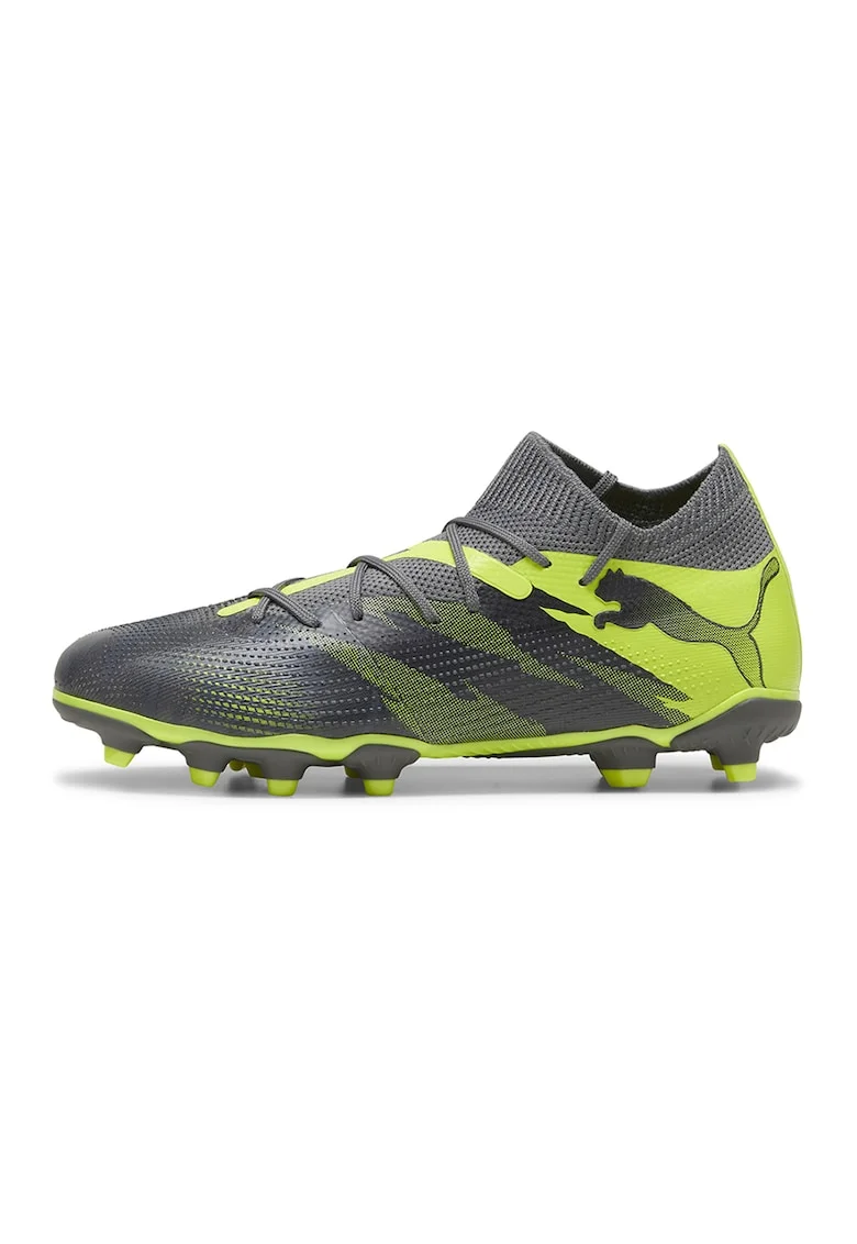 Pantofi cu garnituri textile pentru fotbal Future 7, Verde lime/Gri antracit