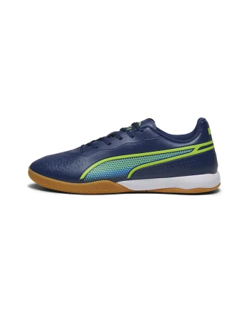 Pantofi pentru fotbal King Match IT Indoor, Albastru inchis/Verde lime