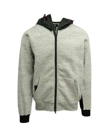 Hanorac  Mixed Media Full-Zip Hoodie