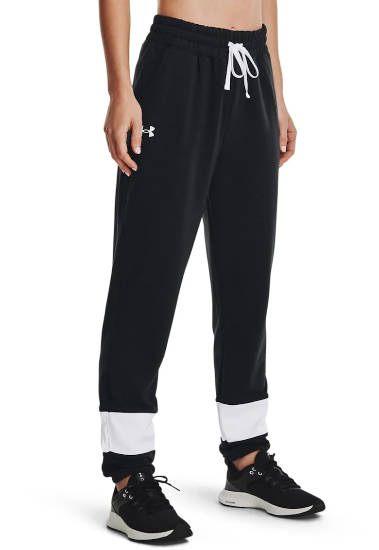 Pantaloni cu snur in talie pentru antrenament, Negru