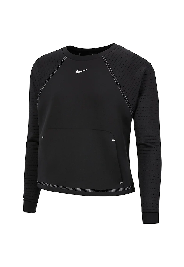 Bluza sport cu maneci raglan si tehnologie Dri-Fit, pentru fitness Pro Luxe, Negru