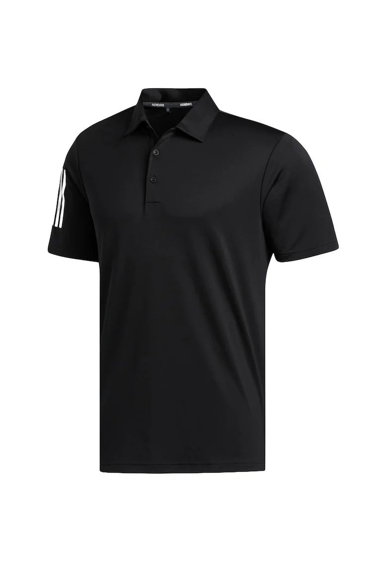 Tricou barbati  Polo Shirt 3-Stripe Basic Golf Polo Shirt, Negru