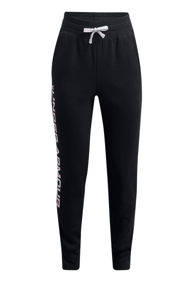 Pantaloni cu imprimeu logo pentru fitness Rival, Negru