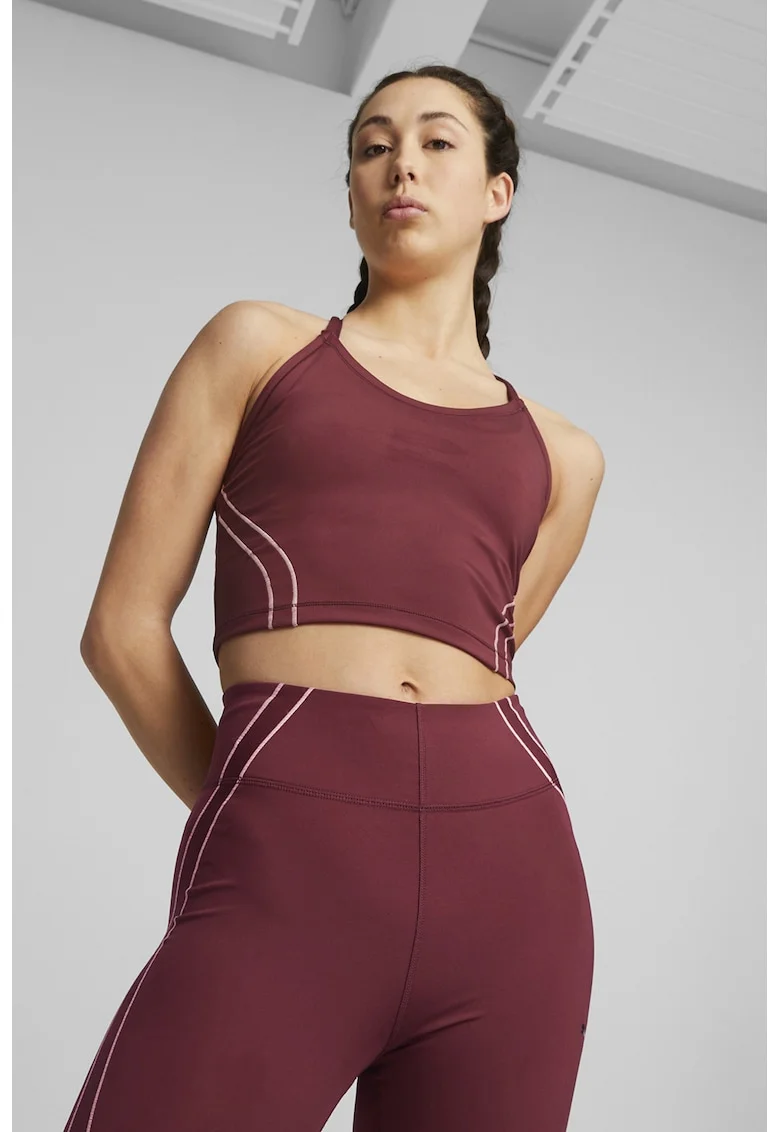 Top crop pentru fitness Studio, Visiniu
