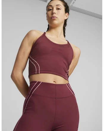 Top crop pentru fitness Studio, Visiniu