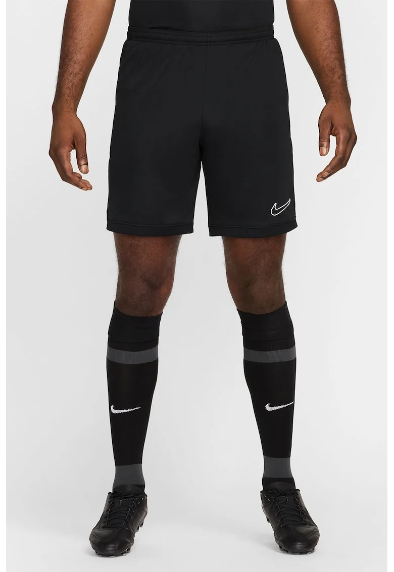 Pantaloni scurti cu snur in talie, pentru fotbal, Negru