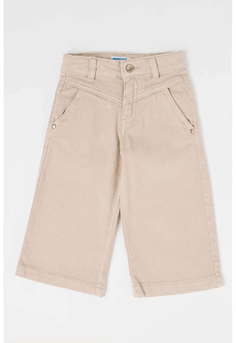 Pantaloni uni cu buzunare oblice, Maro nisip