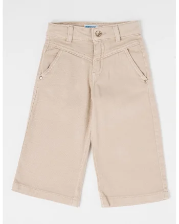Pantaloni uni cu buzunare oblice, Maro nisip