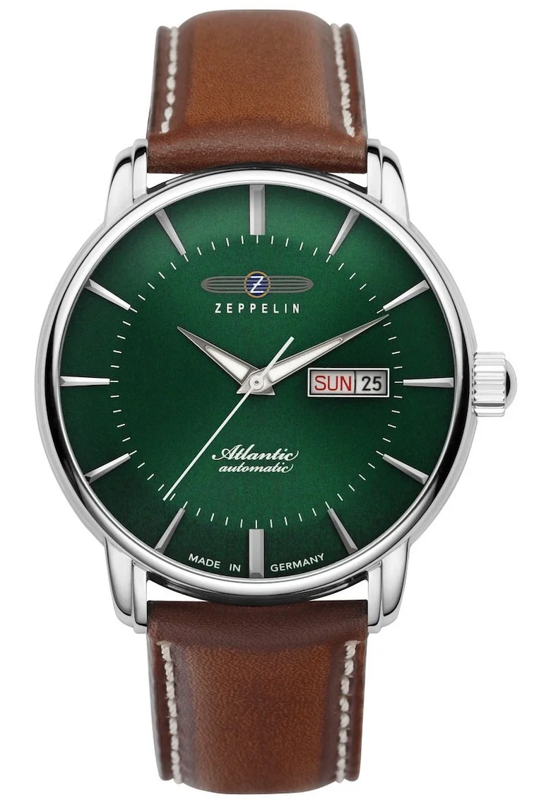 Ceas  Atlantic, Automatic, Cadran Verde, Curea Piele Maro, 5 ATM