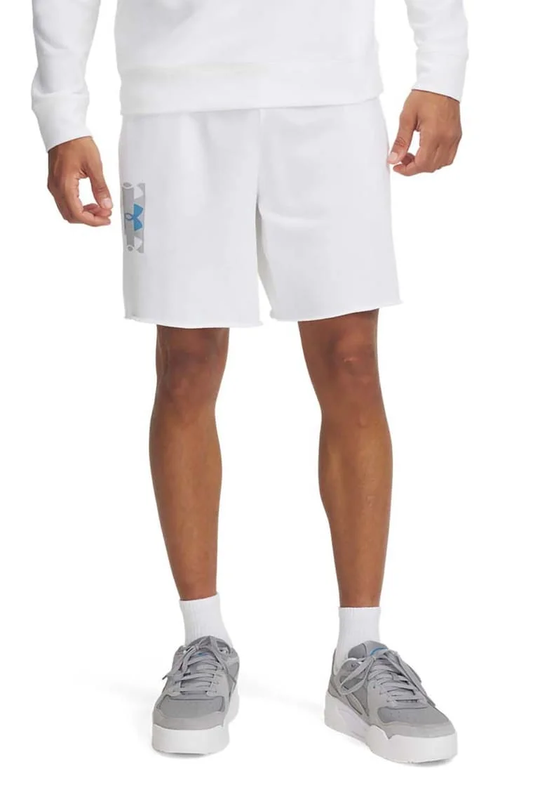 Pantaloni scurti din amestec de bumbac cu snur in talie, Alb