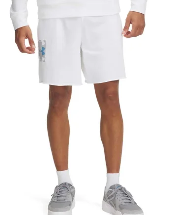 Pantaloni scurti din amestec de bumbac cu snur in talie, Alb