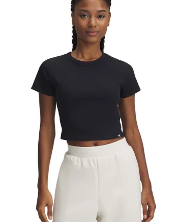 Tricou crop slim fit Rival, Negru