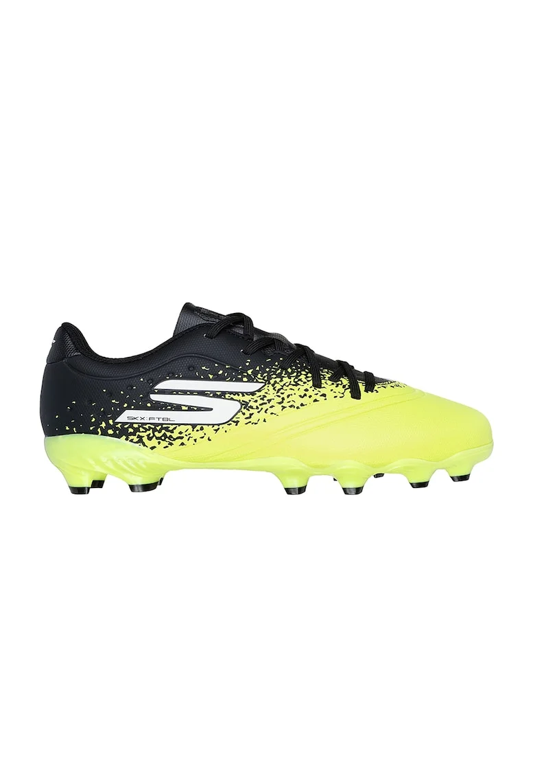 Pantofi din piele ecologica, pentru fotbal Razor 1.5, Negru/Galben neon